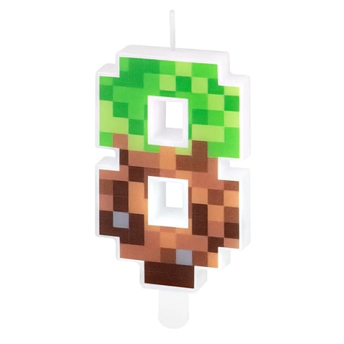 ŚWIECZKA NA TORT MINECRAFT PIKSELE CYFRA 8 OSIEM URODZINY